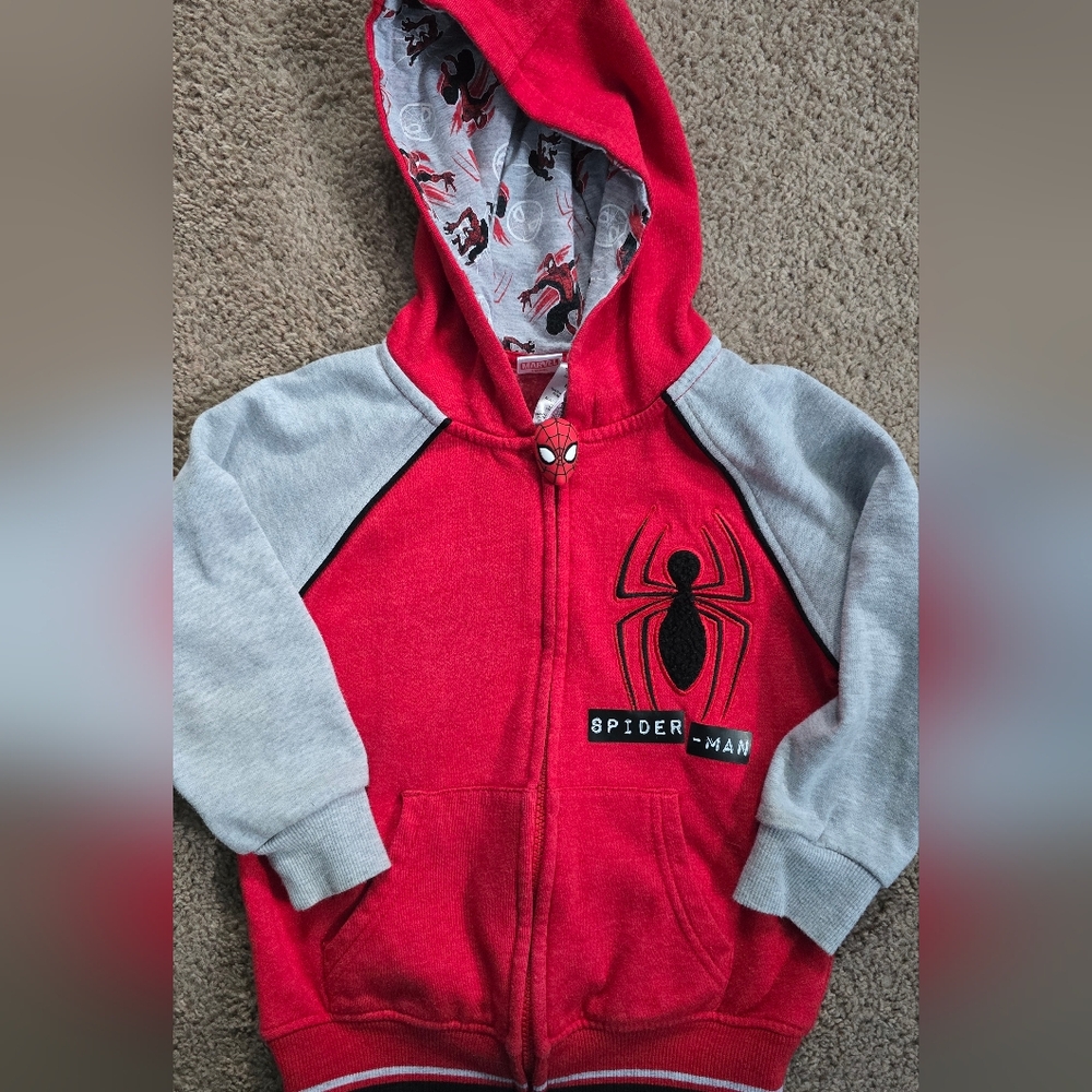 Marvel Spider-Man Superhero Kids Zip Up Hoodie Jacket Size 5 Spring Athletic
